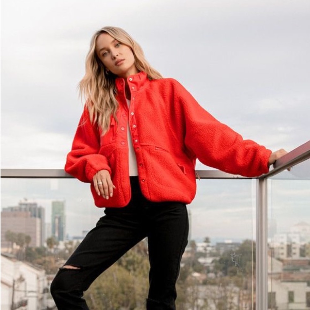Free People Hit the Slopes Fleece Jacket Large